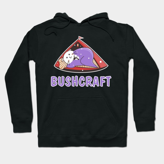 Bushcraft by kawaii teddy bear. Hoodie by Ekenepeken